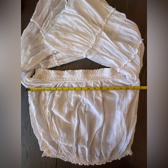 FREE PEOPLE PEASANT TOP - OFF THE SHOULDER - COASTAL COWGIRL BOHO MILKMAID - Picture 8 of 12